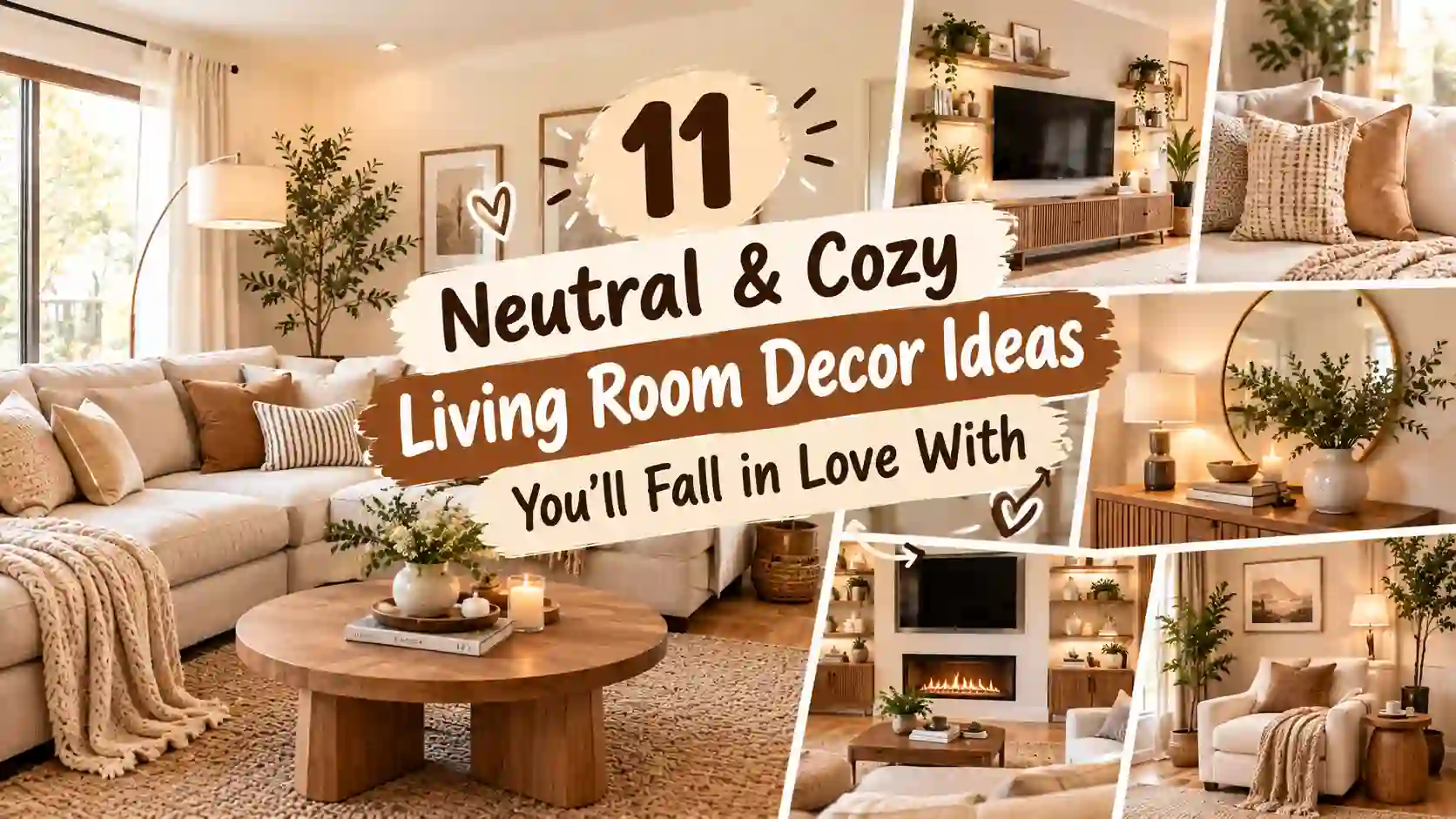 Neutral & Cozy Living Room Decor Ideas