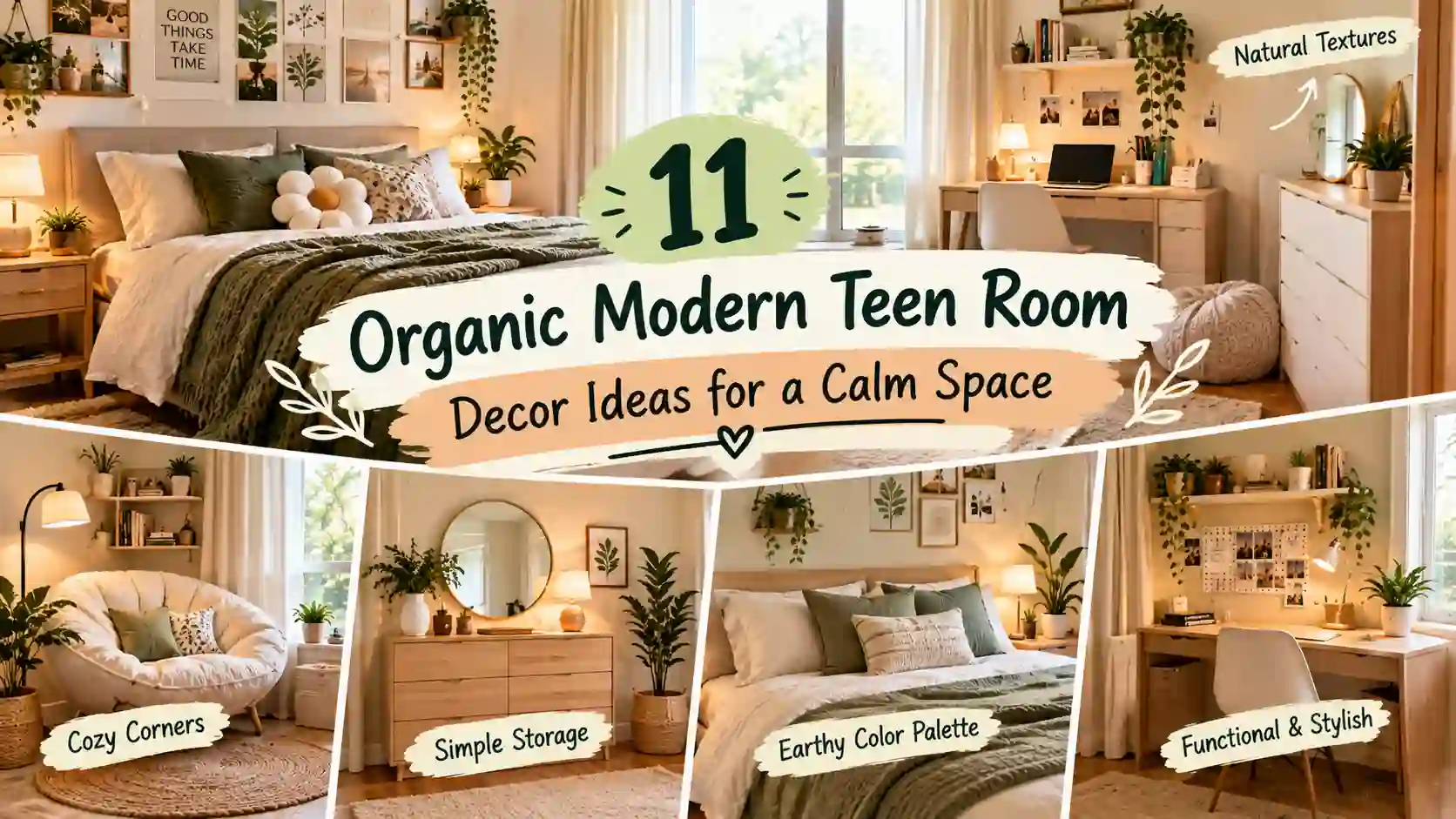 Organic Modern Teen Room Decor Ideas